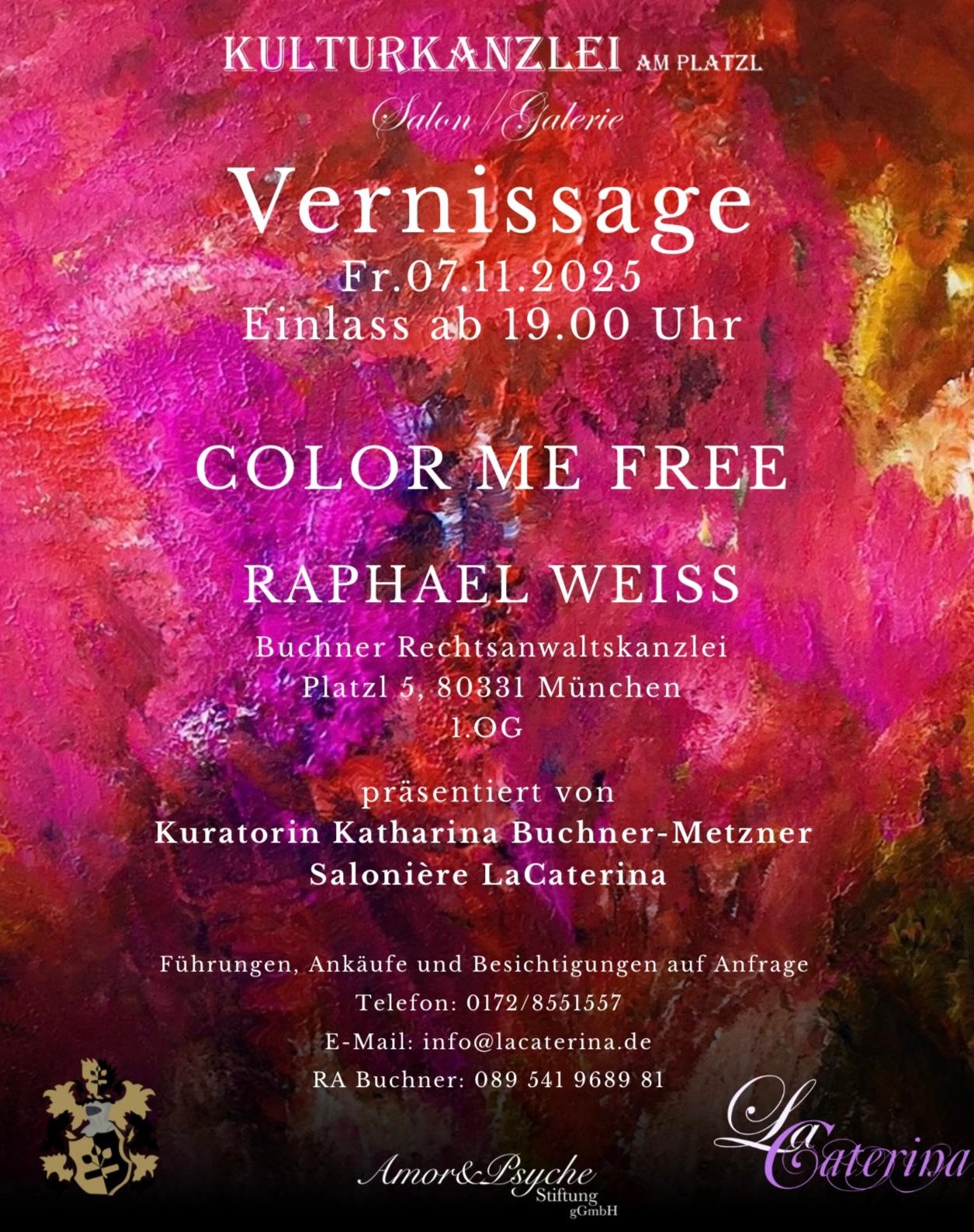 Flyer Vernissage Color Me Free – Raphael Weiss